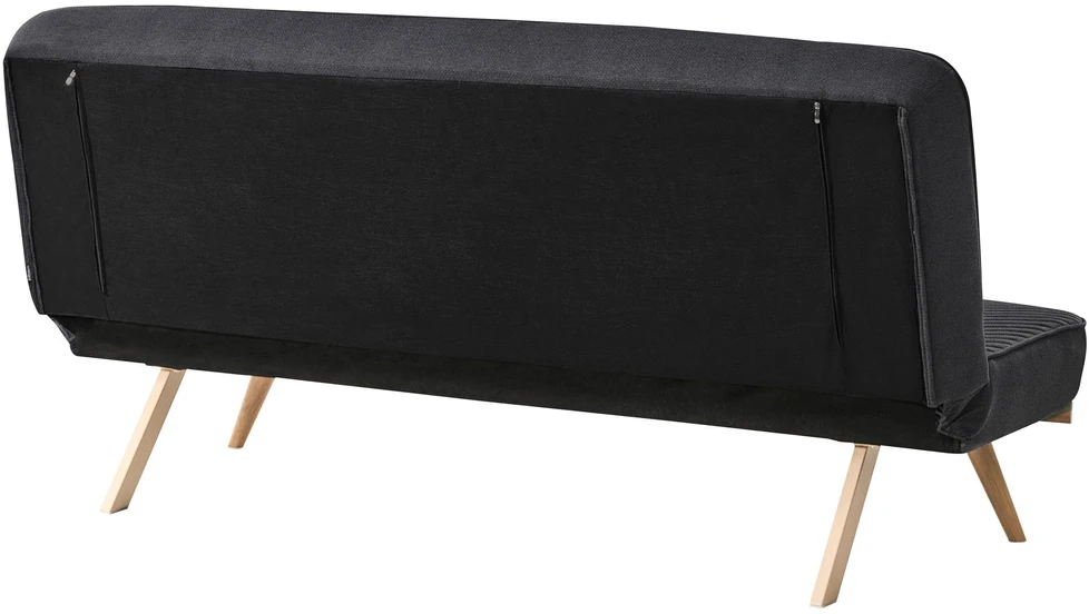 Beliani Dvivietė išskleidžiama sofa KALFAFEL, juoda