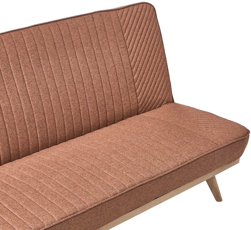 Beliani Dvivietė išskleidžiama sofa KALFAFEL, aukso ruda