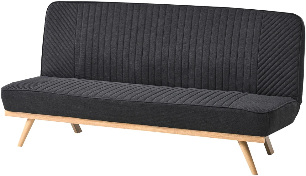 Beliani Dvivietė išskleidžiama sofa KALFAFEL, juoda