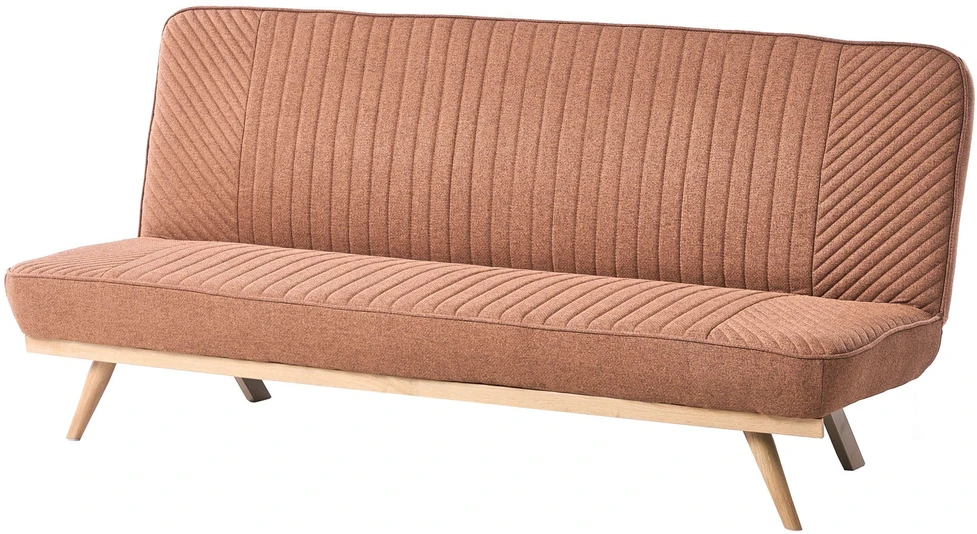 Beliani Dvivietė išskleidžiama sofa KALFAFEL, aukso ruda