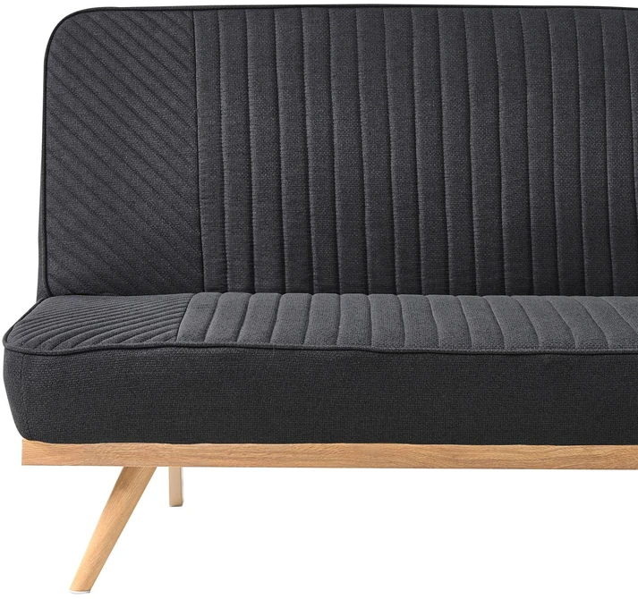 Beliani Dvivietė išskleidžiama sofa KALFAFEL, juoda