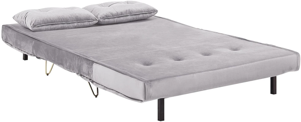 Beliani Dvivietė išskleidžiama sofa VESTFOLD, pilkas veliūras
