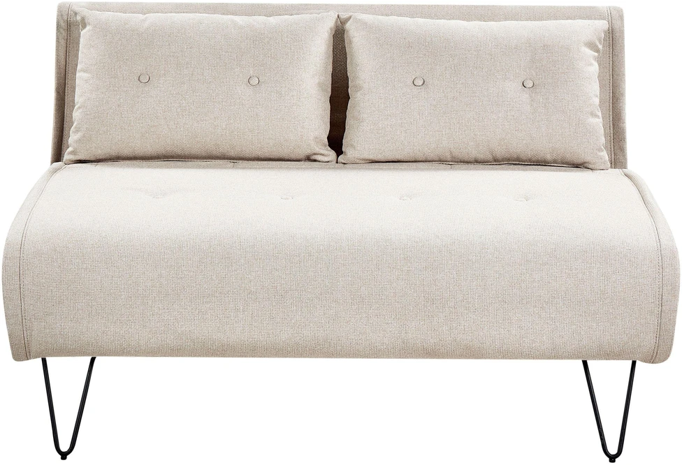 Beliani Dvivietė išskleidžiama sofa VESTFOLD šviesiai smėlio spalvos