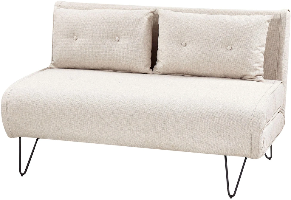 Beliani Dvivietė išskleidžiama sofa VESTFOLD šviesiai smėlio spalvos