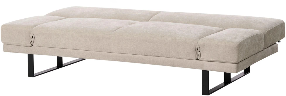 Beliani Dvivietė išskleidžiama sofa YORK, šenilas, šviesiai smėlio spalvos