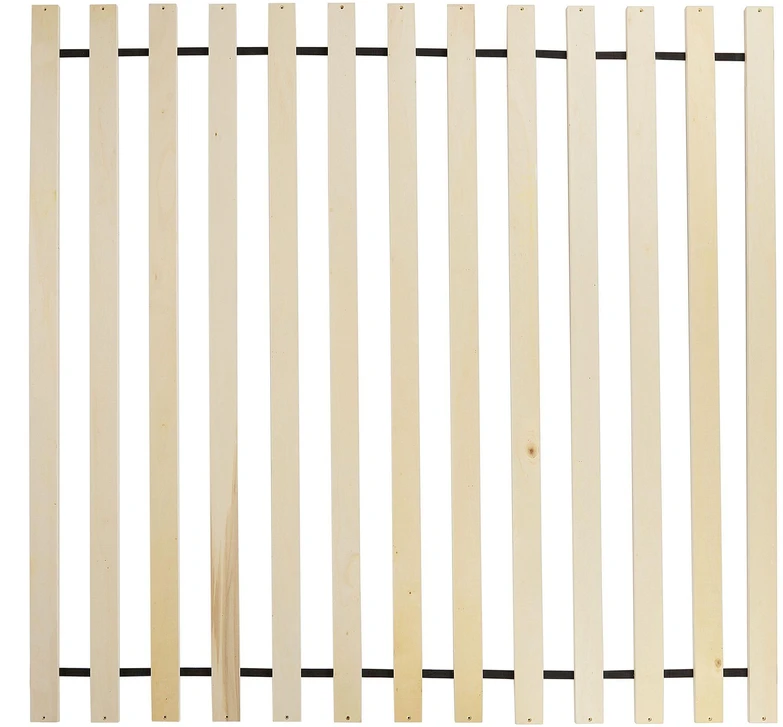 Beliani Dvivietė lova su baldakimu HERLIERE 180 x 200 cm, šviesiai ruda
