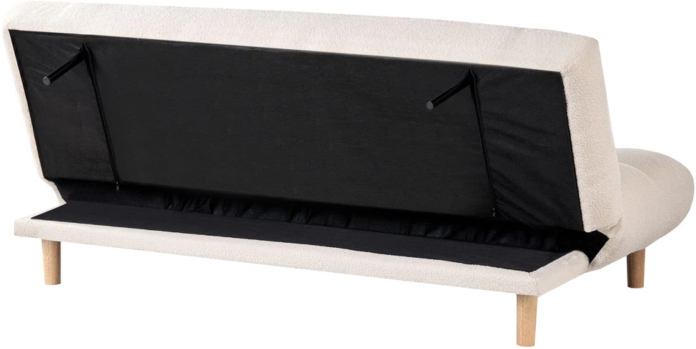 Beliani Dvivietė miegamoji sofa RISOR, „Bouclé“, balkšva