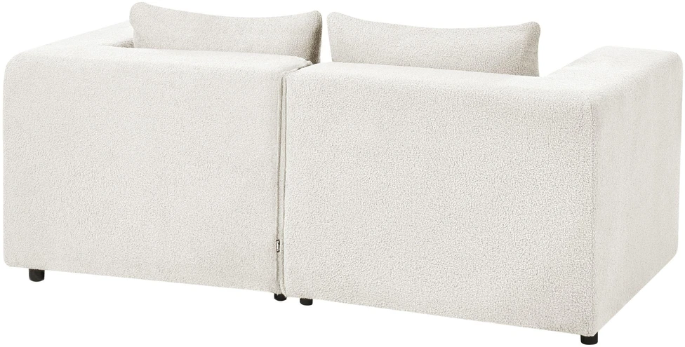 Beliani Dvivietė modulinė sofa AXEBO, kreminė balta, Boucle audinys