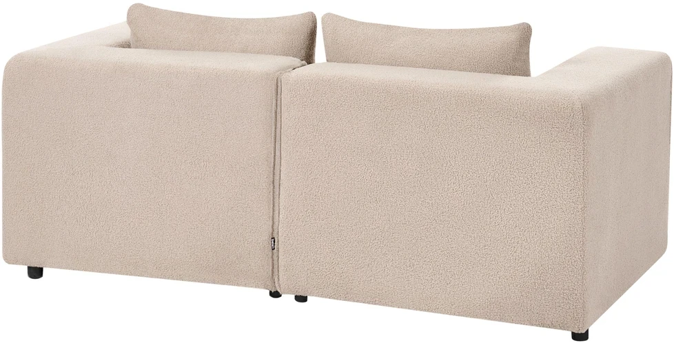 Beliani Dvivietė modulinė sofa AXEBO, smėlinės spalvos boucle audinys
