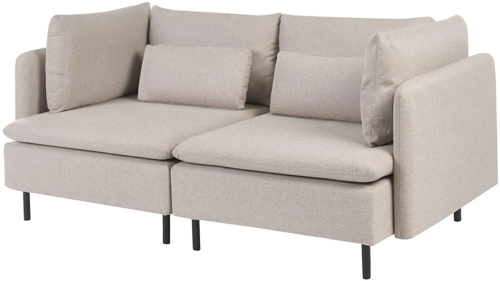 Beliani Dvivietė modulinė sofa EGERIS, smėlio spalvos