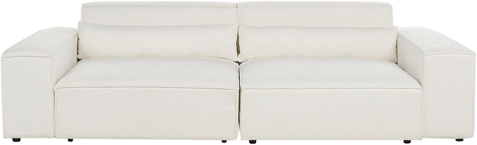 Beliani Dvivietė modulinė sofa HELLNAR, kreminė balta, Boucle