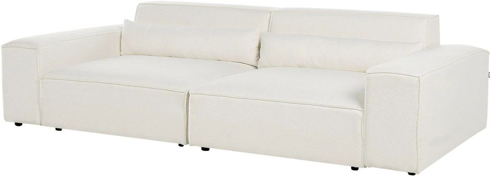 Beliani Dvivietė modulinė sofa HELLNAR, kreminė balta, Boucle