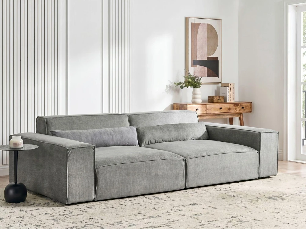 Beliani Dvivietė modulinė sofa HELLNAR pilka