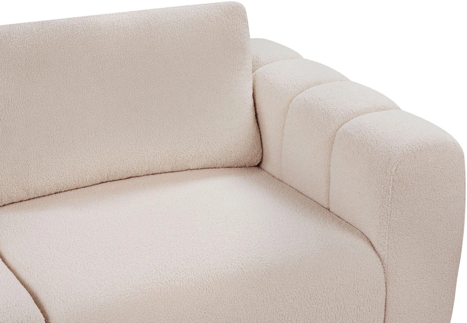 Beliani Dvivietė modulinė sofa KIVVIK Bouclé, smėlio spalvos