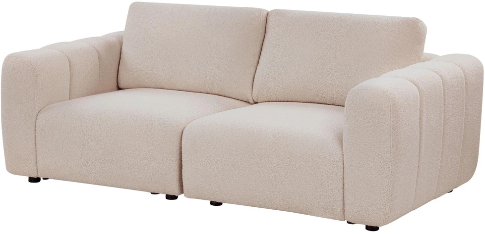 Beliani Dvivietė modulinė sofa KIVVIK Bouclé, smėlio spalvos