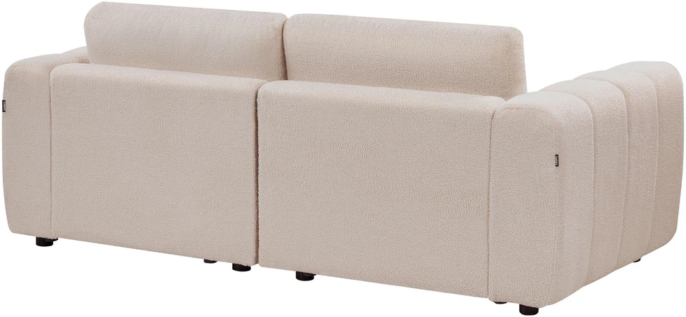 Beliani Dvivietė modulinė sofa KIVVIK Bouclé, smėlio spalvos