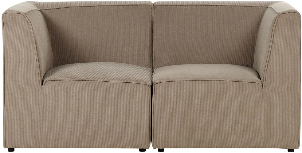 Beliani Dvivietė modulinė sofa LEMVIG, smėlio spalvos velvetas