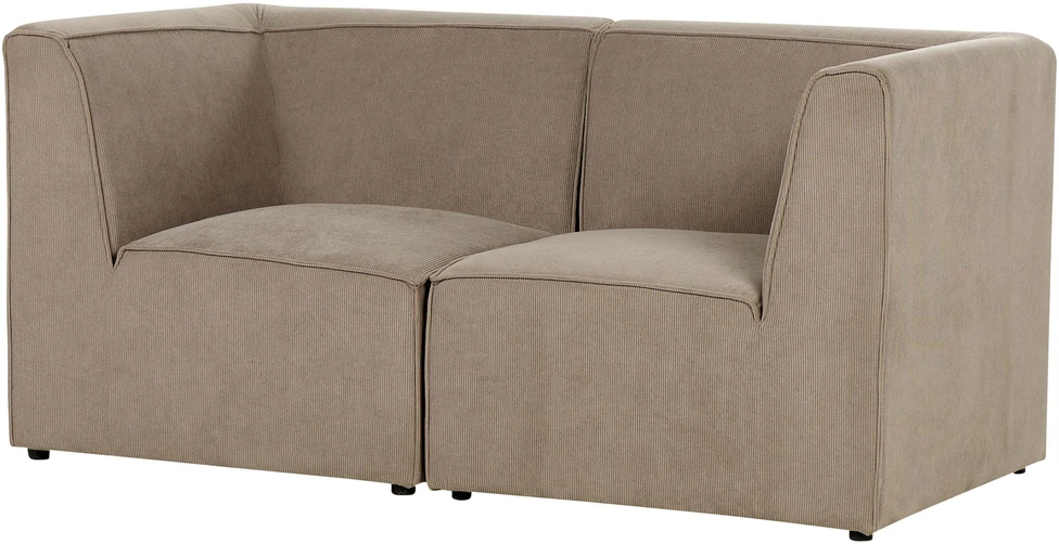 Beliani Dvivietė modulinė sofa LEMVIG, smėlio spalvos velvetas