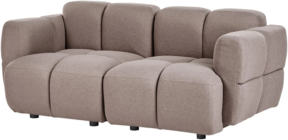 Beliani Dvivietė modulinė sofa „MAKSABERG“, smėlio pilkos spalvos