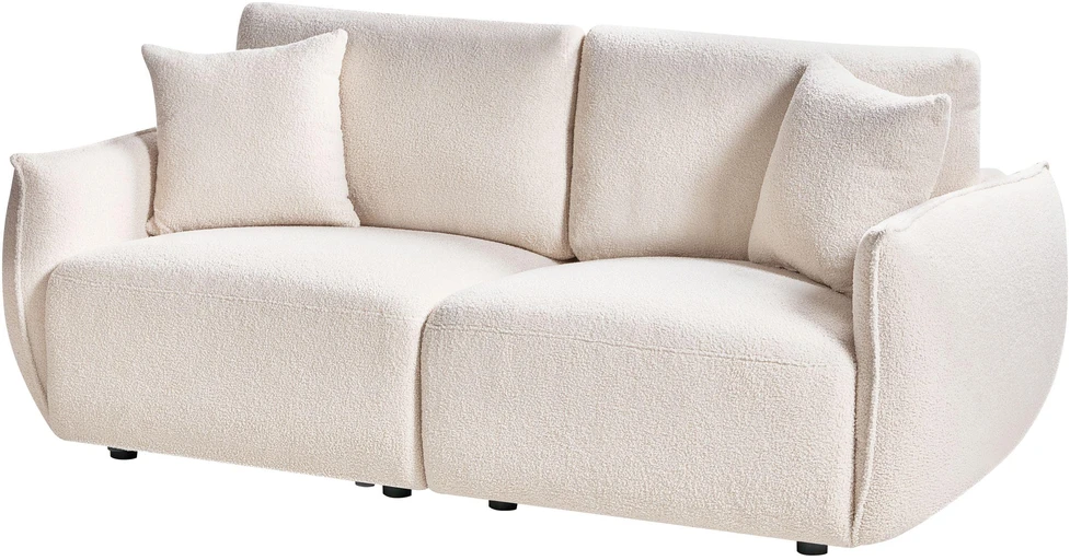 Beliani Dvivietė modulinė sofa MESNALI Boucle, kreminė balta