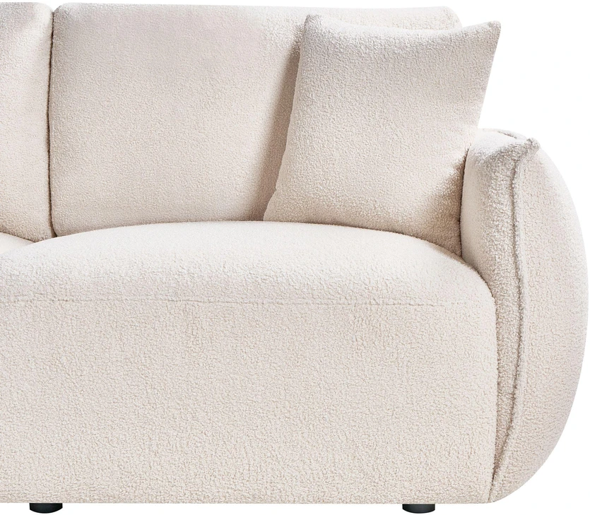 Beliani Dvivietė modulinė sofa MESNALI Boucle, kreminė balta