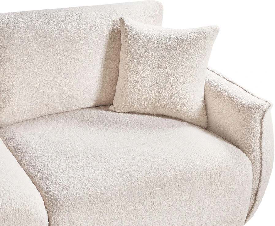 Beliani Dvivietė modulinė sofa MESNALI Boucle, kreminė balta