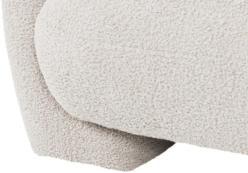 Beliani Dvivietė modulinė sofa MJALBI, kreminės baltos spalvos „Boucle“ audinys