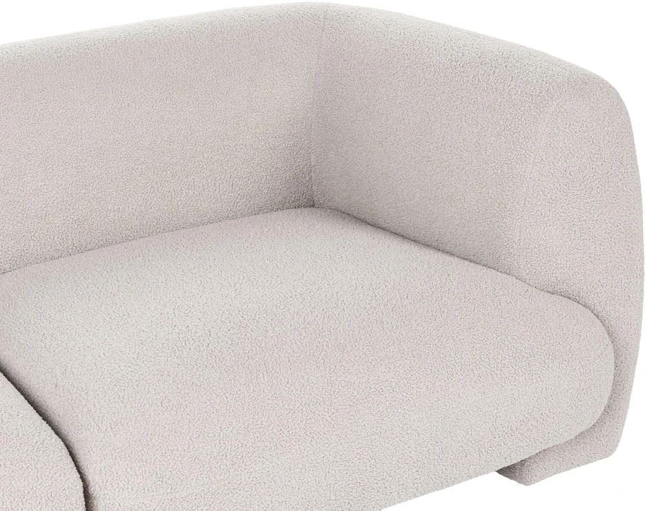 Beliani Dvivietė modulinė sofa MJALBI, kreminės baltos spalvos „Boucle“ audinys