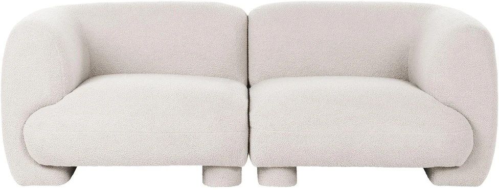 Beliani Dvivietė modulinė sofa MJALBI, kreminės baltos spalvos „Boucle“ audinys