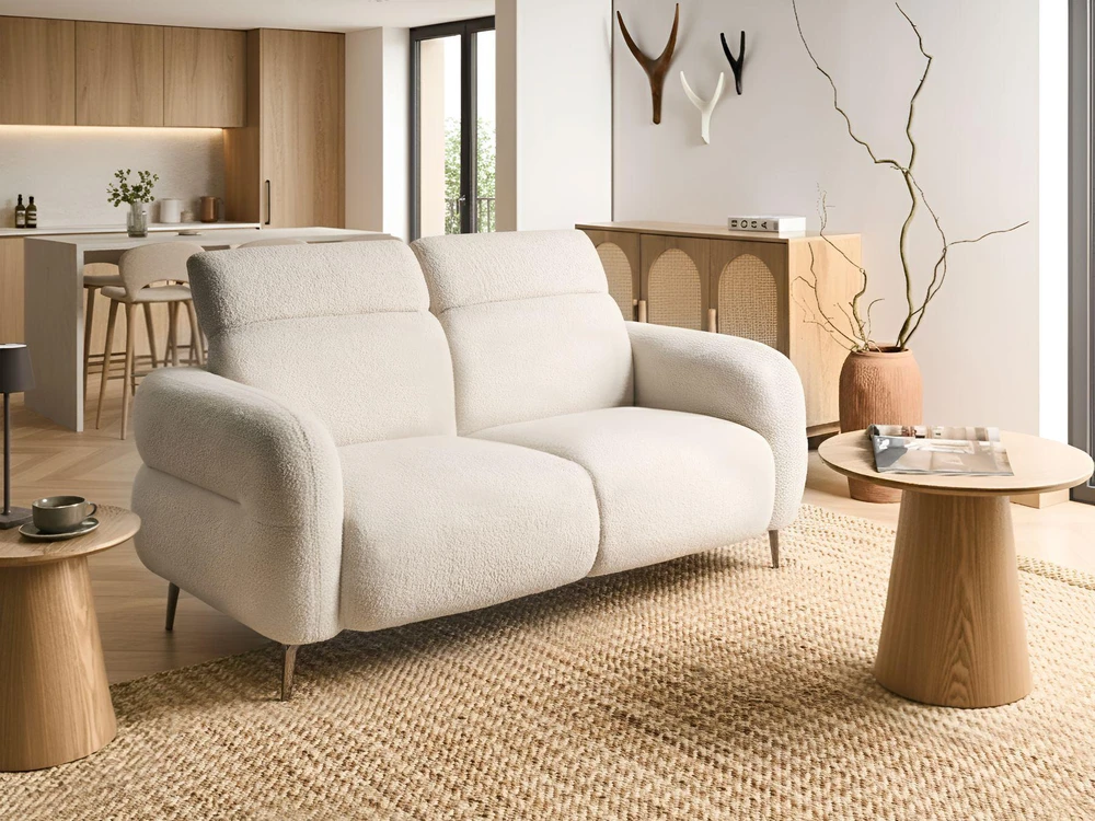 Beliani Dvivietė sofa ARTUNA Bouclé, balkšva