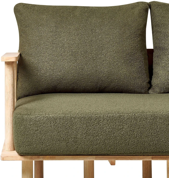 Beliani Dvivietė sofa ASKER Boucle tamsiai žalia