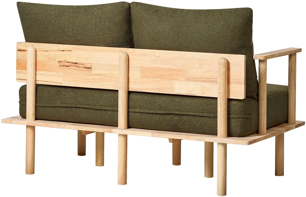 Beliani Dvivietė sofa ASKER Boucle tamsiai žalia