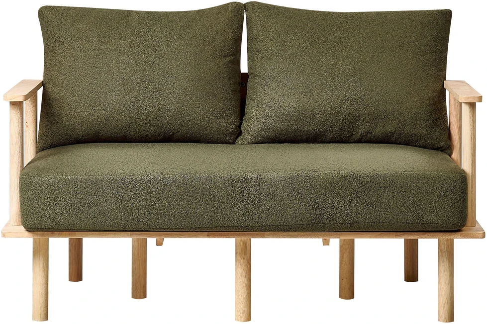 Beliani Dvivietė sofa ASKER Boucle tamsiai žalia