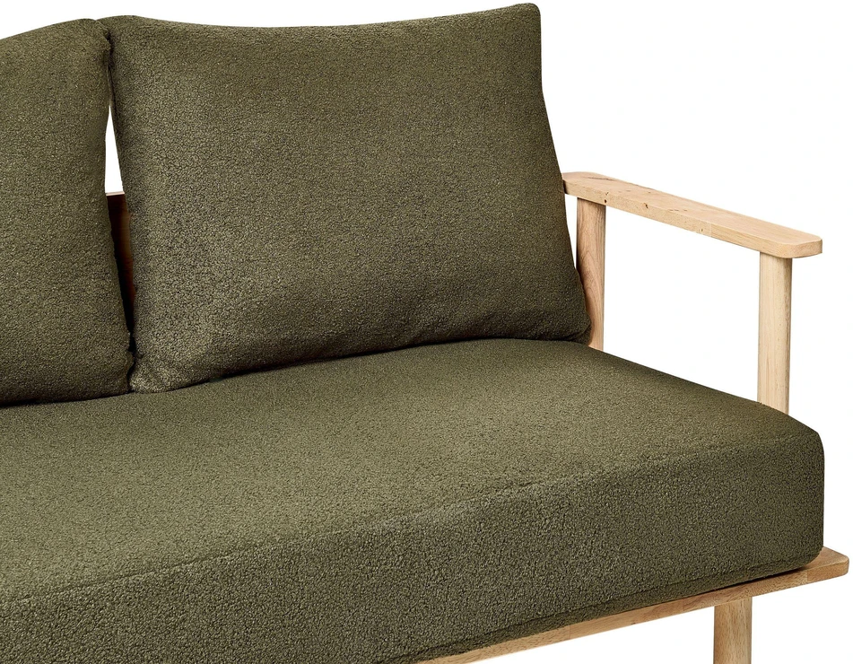 Beliani Dvivietė sofa ASKER Boucle tamsiai žalia