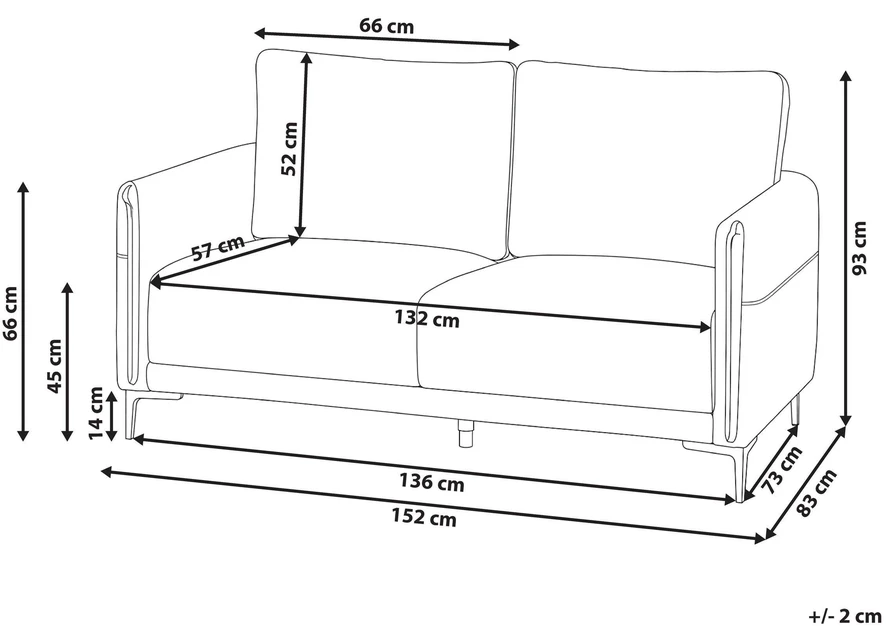 Beliani Dvivietė sofa CILENS, aukso rudos spalvos