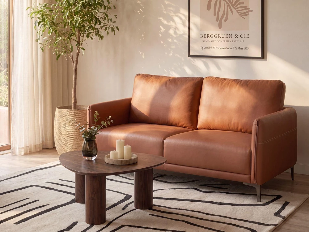 Beliani Dvivietė sofa CILENS, aukso rudos spalvos