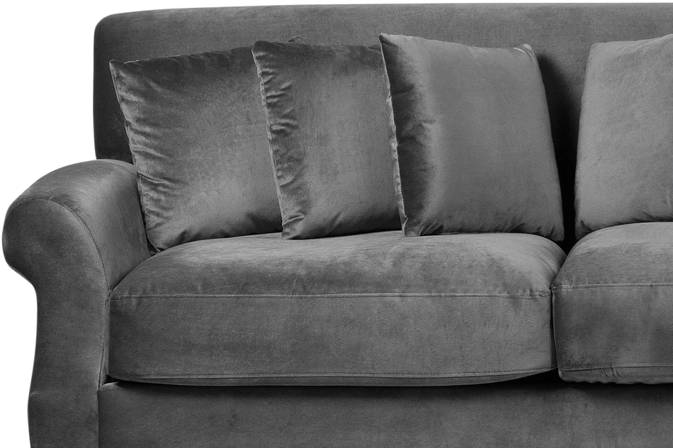 Beliani Dvivietė sofa EIKE aksominė pilka