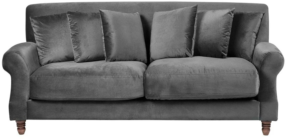 Beliani Dvivietė sofa EIKE aksominė pilka