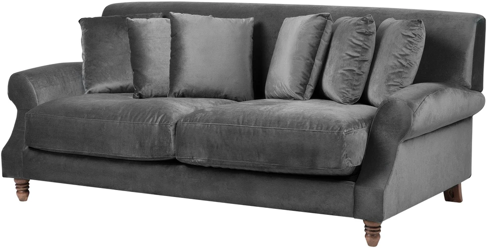 Beliani Dvivietė sofa EIKE aksominė pilka