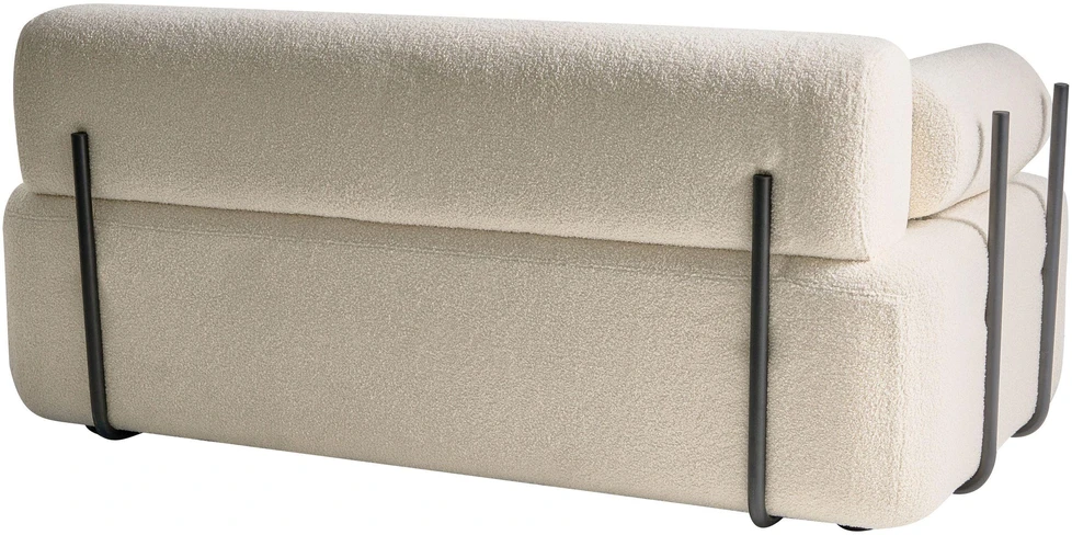 Beliani Dvivietė sofa ELVA Boucle, kreminė balta