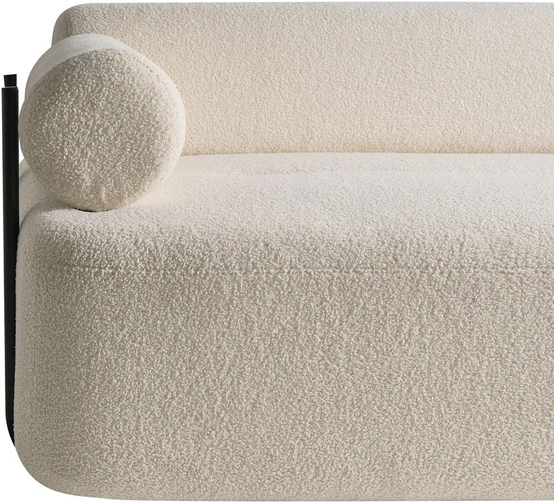 Beliani Dvivietė sofa ELVA Boucle, kreminė balta