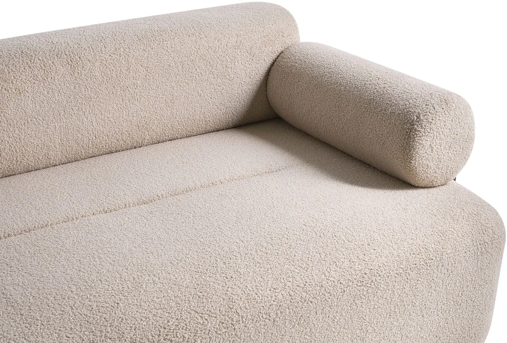 Beliani Dvivietė sofa ELVA, buklė audinys, smėlio spalva