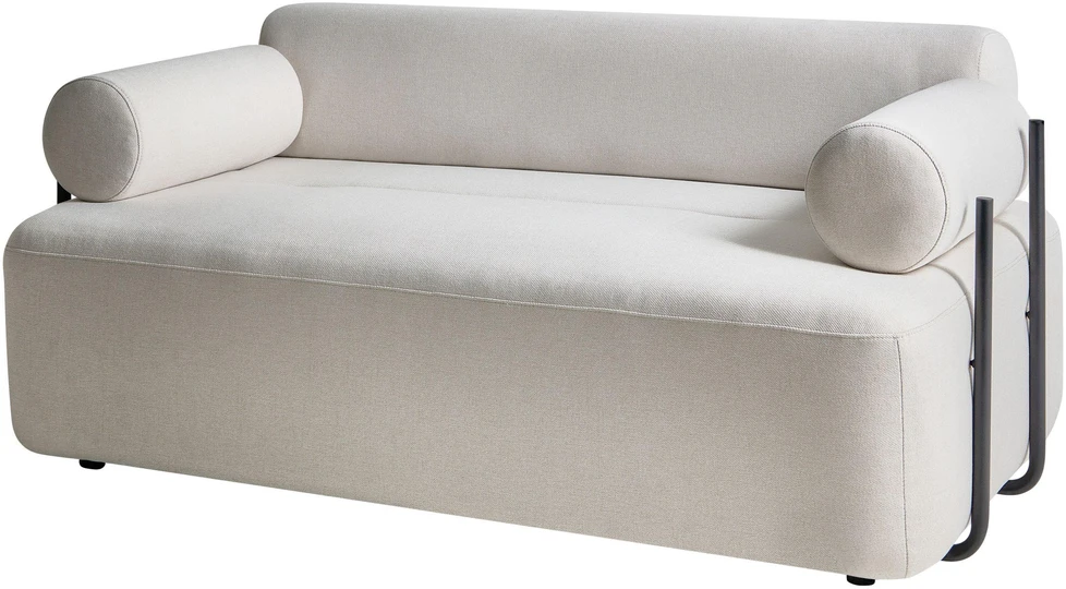 Beliani Dvivietė sofa ELVA, kreminė balta