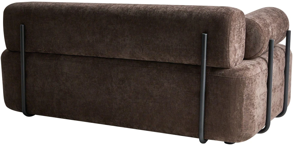 Beliani Dvivietė sofa ELVA, šenilis, tamsiai ruda