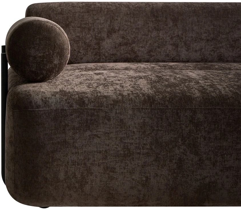 Beliani Dvivietė sofa ELVA, šenilis, tamsiai ruda