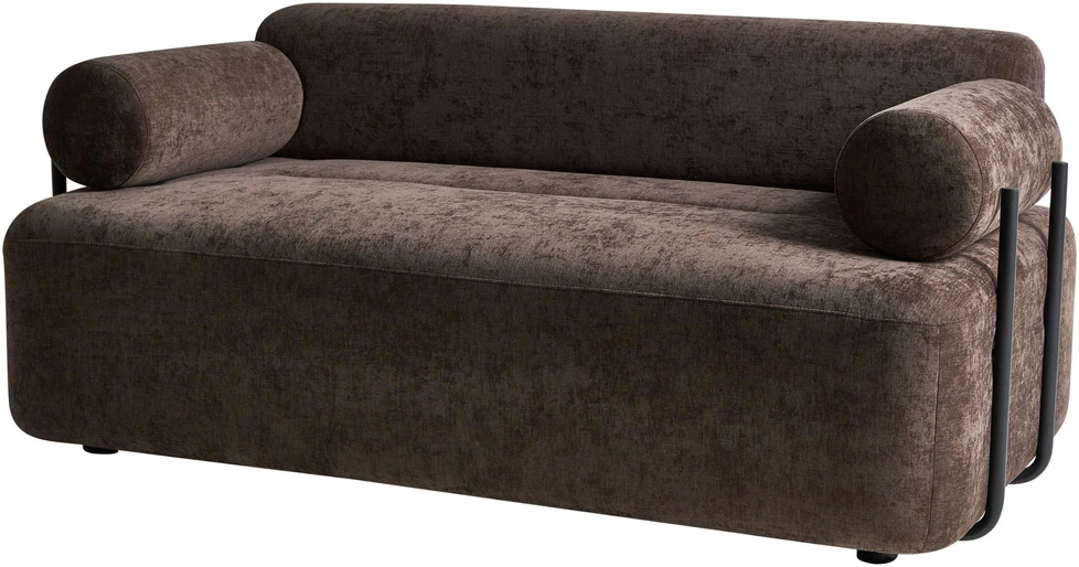Beliani Dvivietė sofa ELVA, šenilis, tamsiai ruda