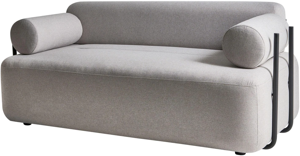 Beliani Dvivietė sofa ELVA šviesiai pilka