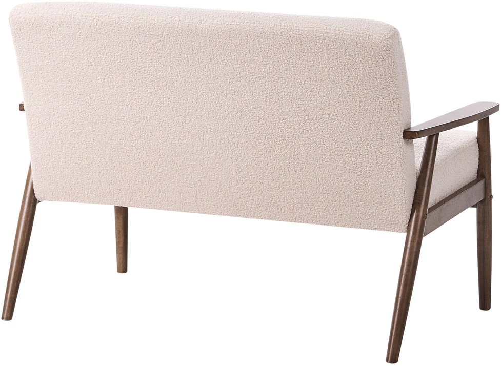 Beliani Dvivietė sofa ESRUM Boucle tamsiai ruda/smėlio spalvos