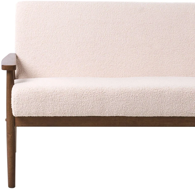 Beliani Dvivietė sofa ESRUM Boucle tamsiai ruda/smėlio spalvos