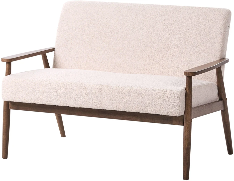 Beliani Dvivietė sofa ESRUM Boucle tamsiai ruda/smėlio spalvos